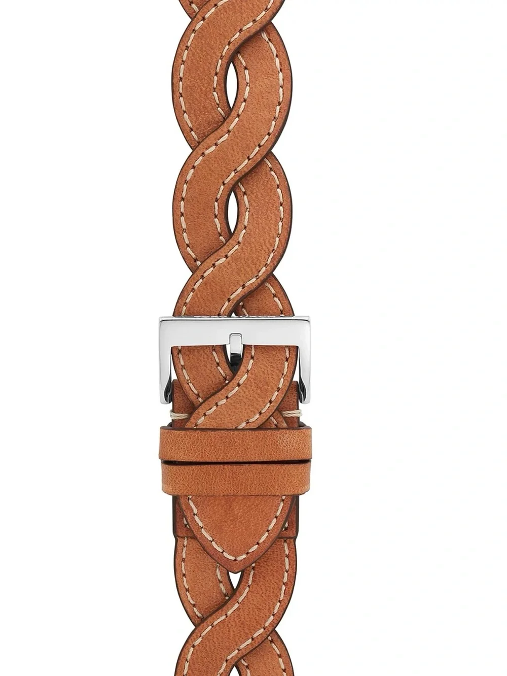 Tory Burch Brown Braided Leather Apple Watch Band 38mm-42mm
